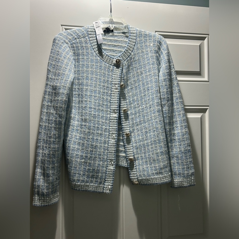 Talbots Blue Tweed Jacket and Top Set
